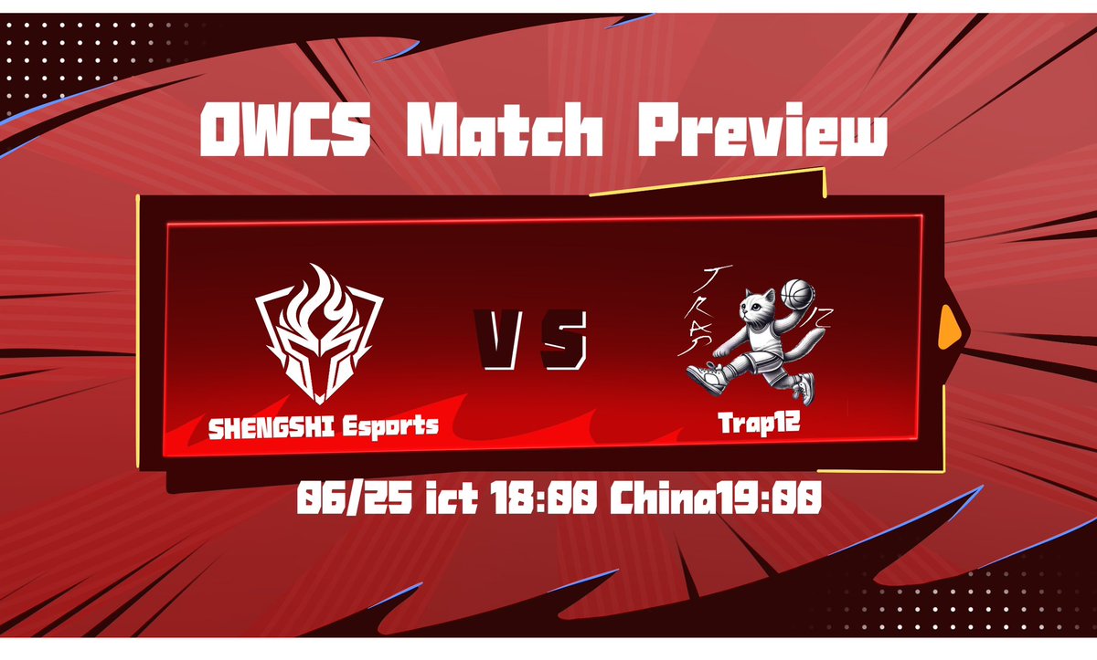 ShengshiEsports's tweet photo. Match preview

vs @Trap12_ 
📅June 25
🕐ICT 18:00 ｜ CST 19:00

#OWCS @OW_Esports_Asia https://t.co/utnoJ9ewMy
