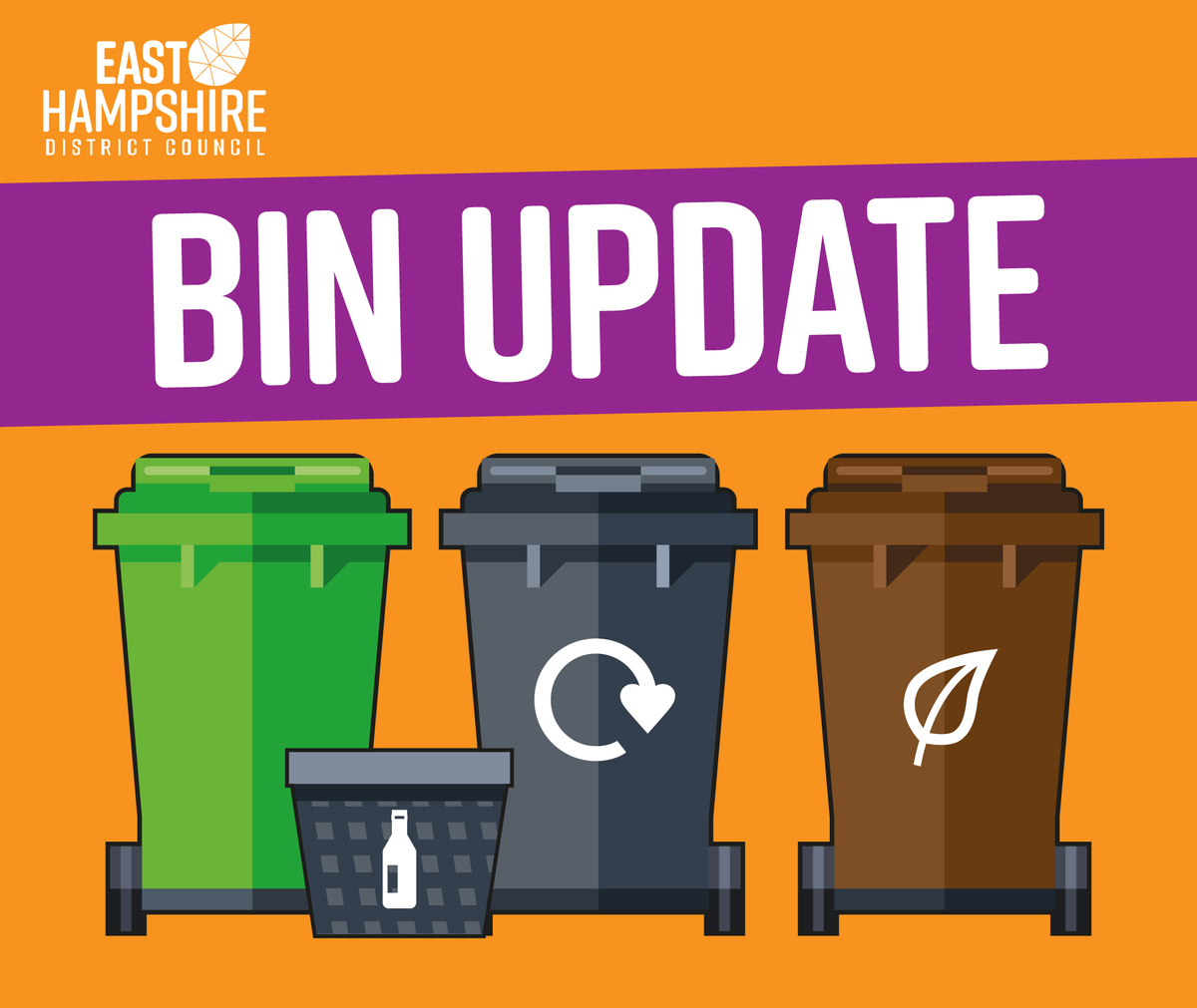 EastHantsDC's tweet photo. Remember, our crews are starting work earlier this week to keep them safe from the hottest part of the day. 🥵
Please ensure that your bin is out by 6am on your collection day (which may mean putting it out the night before) to ensure that your collection is not missed. https://t.co/bAohFecKJ6