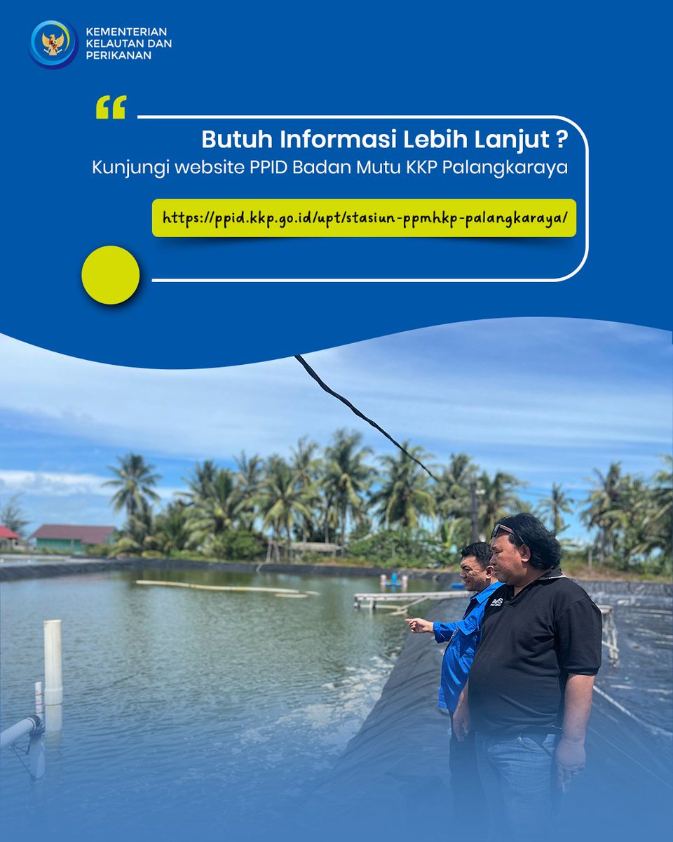 BPPMHKP_PRAYA's tweet photo. Hai #SahabatBahari

Butuh info seputar Badan Mutu KKP Palangkaraya? 
Tenang aja, aksesnya gampang banget!

Melalui layanan PPID, kamu bisa mendapatkan informasi publik secara resmi, cepat, dan transparan. Mulai dari standar pelayanan, https://t.co/xygvUTkIP8
