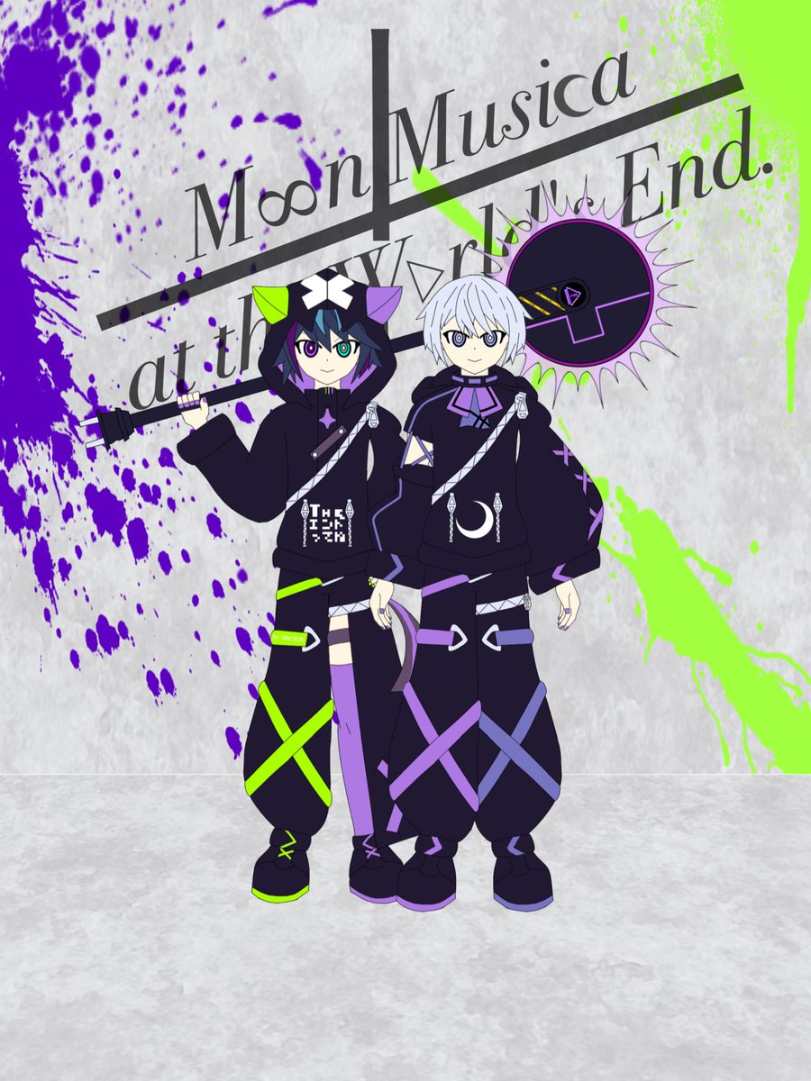 Luna_MMWL_End's tweet photo. 【🌏✖️キービジュアルを受信しました📩】

Moon Musica at the World's End.
キービジュアル公開！！

完全オリジナル曲『最+強=Street Fight!!』の衣装を一部ブラッシュアップ！！
このイラストを描i…撮ってくださったのはなんとエンドロール・エーデルです！

#ムムワル https://t.co/aMKQ3GN2IB
