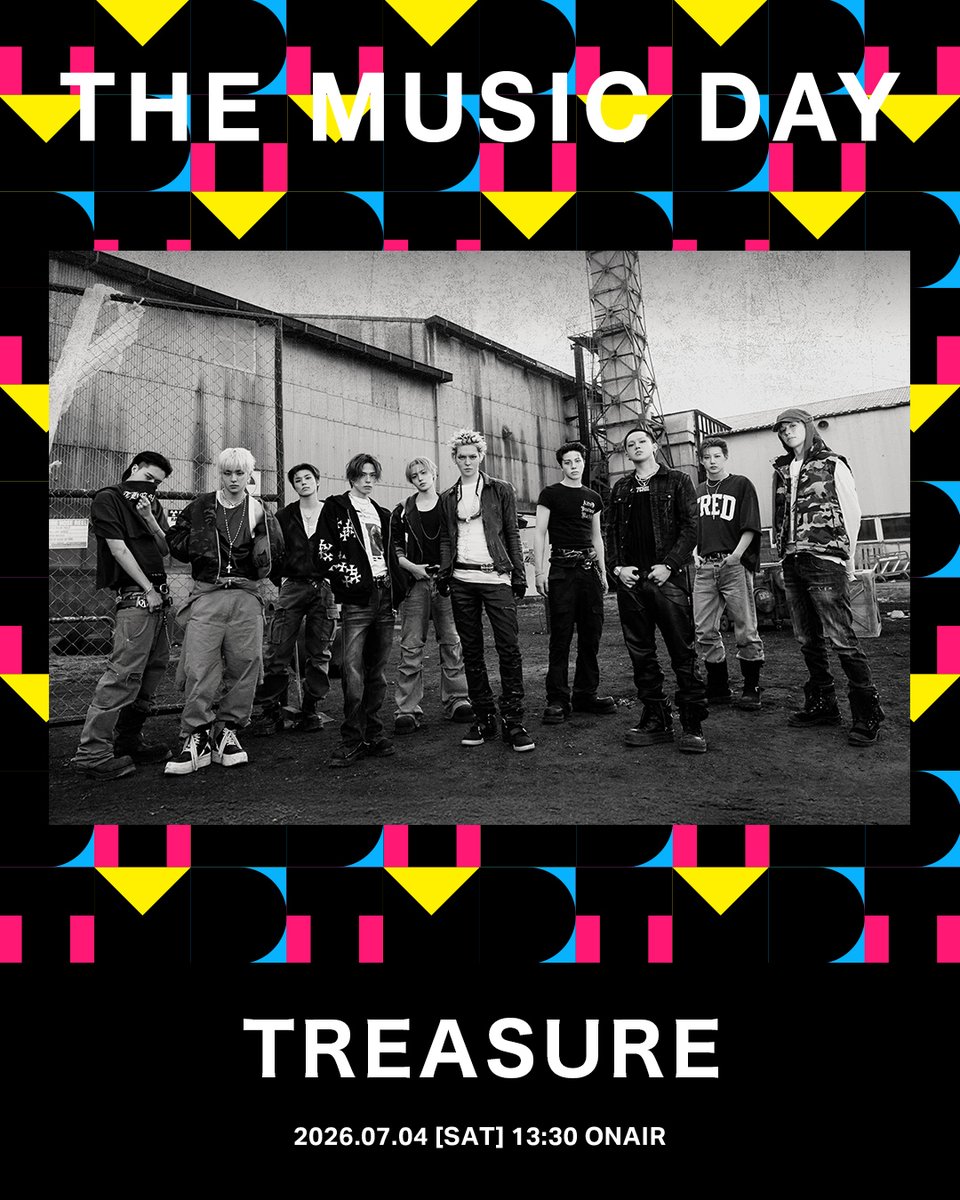 musicday_ntv's tweet photo. ARTIST: TREASURE

🪩THE MUSIC DAY 2026🪩
2026/07/04 sat. 13:30 ON AIR 📺⚡️

#THEMUSICDAY
#TMD2026
#TREASURE 
@yg_treasure_jp 
@treasuremembers https://t.co/Aq6ZXnHVcq
