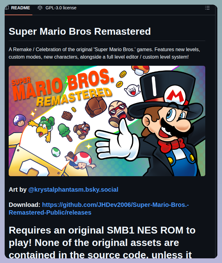 tom_doerr's tweet photo. Open source Super Mario Bros. Remastered with a level editor

https://t.co/A601xVakgi https://t.co/IiUt3IYs9Q