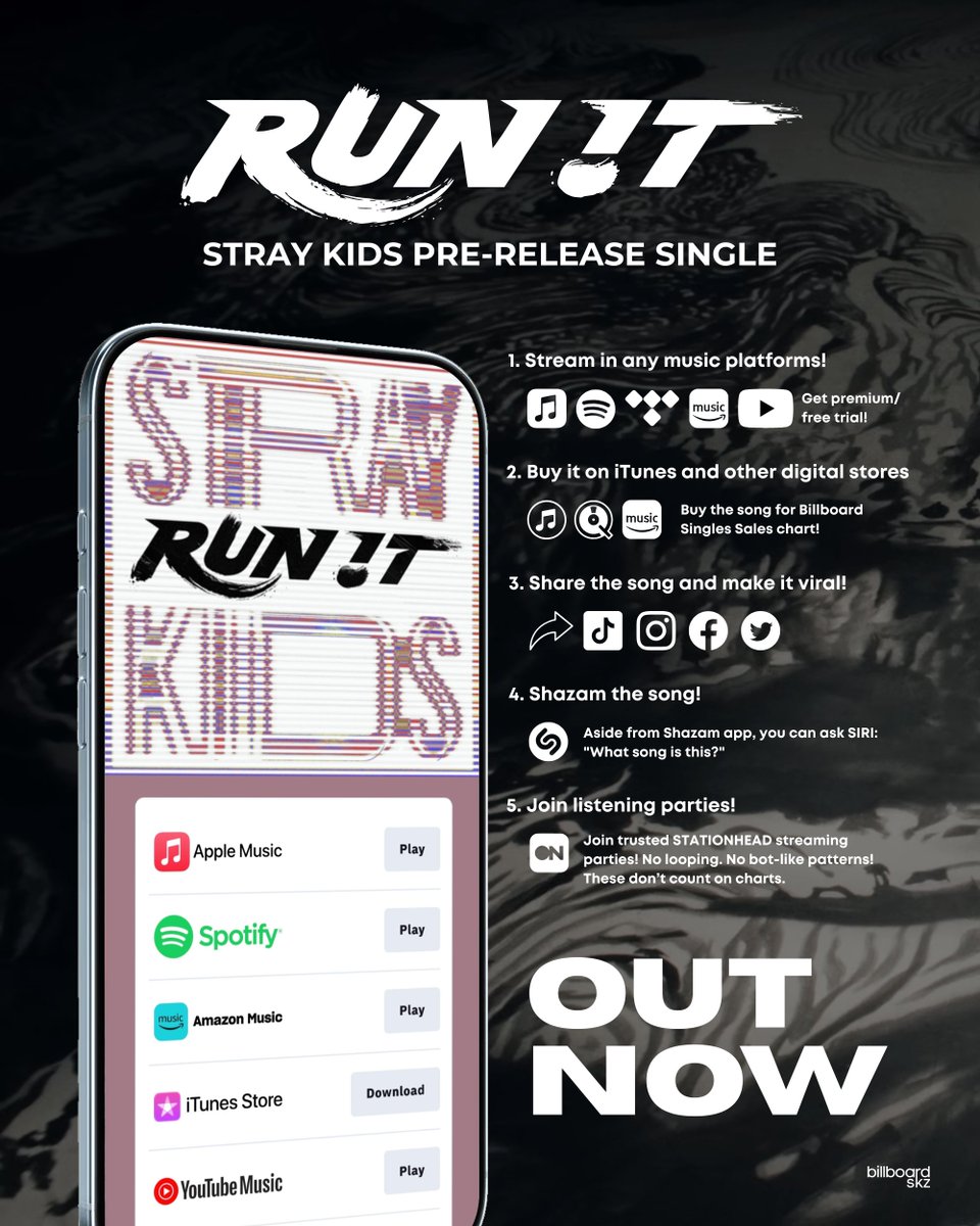 billboardskz's tweet photo. "RUN IT" SINGLE OUT NOW!

💿 https://t.co/KnDjNjvEF9

STRAY KIDS RUN IT 
#StrayKids_RUN_IT_OutNow 
#RUN_IT @Stray_Kids https://t.co/s8gEXj2VNO
