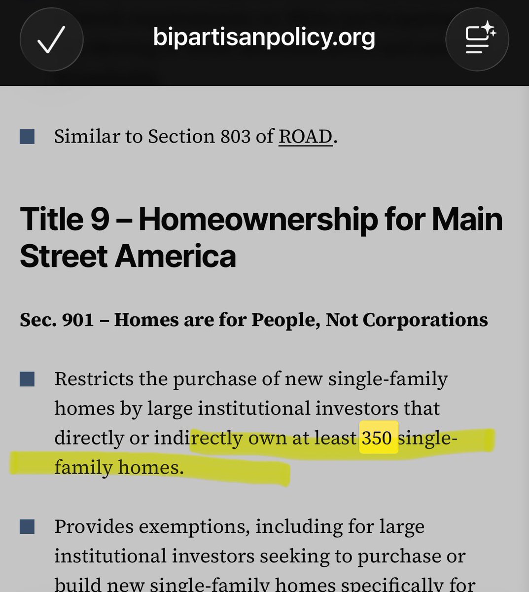 Hannibal9972485's tweet photo. You guys are being TRICKED and its all a LIE ‼️‼️this BILL does not ban corporate landlords. It protects them. It enforces an oligopoly.🚨🚨🚨

News says “The legislation bans institutional investors from buying new homes if they own 350 or more units.”⬅️⬅️

This is the trick 👌  Who owns 350 homes? Only the Big Guys (Blackstone, Invitation Homes, Progress Residential). These are the firms who already bought up the neighborhood.

 Who is trying to buy 350 homes today? Small competitors (Private equity firms trying to expand, regional investors).

So by setting the cap at 350, the government has effectively banned any new competitors from entering the market to challenge the giants.

The "350 Club" has been sealed. Blackstone can keep the 50,000 homes they already own. They are safe. But if a new try-hard private equity firm wants to grow to 351 units to compete with them they can't.

This is not a restriction; it is a License to Exist as a Monopoly. It freezes the current power structure in place. It prevents new Wall Street giants from destroying the old Wall Street giants. The incumbents wrote this rule to kill their future rivals.🚨🚨🚨🚨
———-

2. BUILD-TO-RENT" LOOPHOLE: THE 7-YEAR EXECUTION

The bill creates an exception for "build-to-rent" projects.⚠️

This ensures there are only new homes built specifically for rent."

An earlier version of the bill required these "build-to-rent" homes to be sold to individual homeowners after seven years. This was designed to eventually turn rentals back into owned homes.🚨🚨🚨
 Congress removed the seven-year sell-by provision in the final bill.

Reality? 🚨🚨🚨
 Wall Street can now build massive subdivisions of starter homes and rent them out forever. They never have to sell. They just got permission to become "Feudal Lords" on newly built land, instead of just buying up old neighborhoods. The government just incentivized the creation of permanent renter-classes on brand-new land.⚠️⚠️⚠️
—-

3. THE REGULATORY STRIP-MINE

The bill "streamlines environmental reviews" and expands the "Community Development Block Grant."

The Hidden Intent?⚠️
 This is the "Bribe to Big Business" hidden inside the populist packaging.

Developers have been blocked for years by water rights, zoning, and NEPA reviews.

•  This bill weakens those barriers.

 The Exchange: The "Left" gets to say they punished Wall Street (the 350-cap). The "Right" gives the Developers what they really want: the ability to bypass environmental laws and penalties to build cheap, fast houses without oversight.
🚨🚨🚨
——

4. THE "CBDC" STEALTH BAN

Section 1001 prohibits the Federal Reserve from creating a Central Bank Digital Currency (CBDC) until 2030.🚨

The Logic ? 
 What does banning digital currency have to do with housing?
Nothing. It is a completely unrelated subject.

But The Hidden Driver?⚠️
 The "Anti-CBDC" lobbyists used this massive housing bill as a "Must Pass" vehicle to kill digital currency surveillance.

Because  If a digital dollar existed, the government could track every rent payment.

  Hedge funds and landlords want privacy. They attached their pet project to the "Housing Relief" bill so no politician would dare vote against it.⚠️🚨

So By passing the "Housing Bill," Trump also signed the death warrant for Fed-issued cryptocurrency. The "Housing" title was a disguise for a financial coup against the Treasury.🚨

WHO WINS?
The Loser:
•  New Startups: Private equity firms trying to enter the market are killed by the 350 cap.
•  The Renters: They face a permanent future where "build-to-rent" is the norm because the law incentivizes corporations to build rental empires rather than sell to families.

@RepThomasMassie 

https://t.co/yLUtwN6gpF

https://t.co/XNEG3OjtAt

https://t.co/FrnWs6rMJT