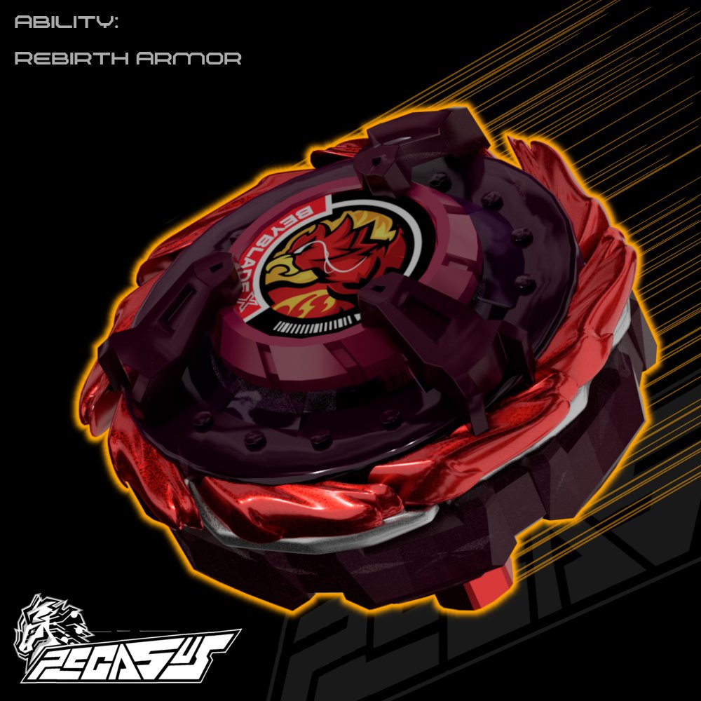 Pegasysjesko2's tweet photo. Rebirth Phoenix 7-60K - Balance Type UX
Ability: Rebirth Armor

Modelled by me in Blender.
Designed by me and @zodiac_z0ne 

#BEYBLADEX 
#ベイブレード https://t.co/2WnTxvYwaE
