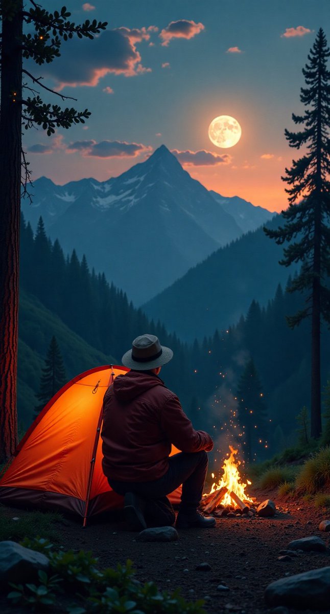 3x7z90rlz's tweet photo. Just spent the most magical night under the stars at our tiny forest campsite—crisp air, crackling fire, and no city lights to ruin the view. Best recharge for my overworked brain! https://t.co/4wSZAOkVtI