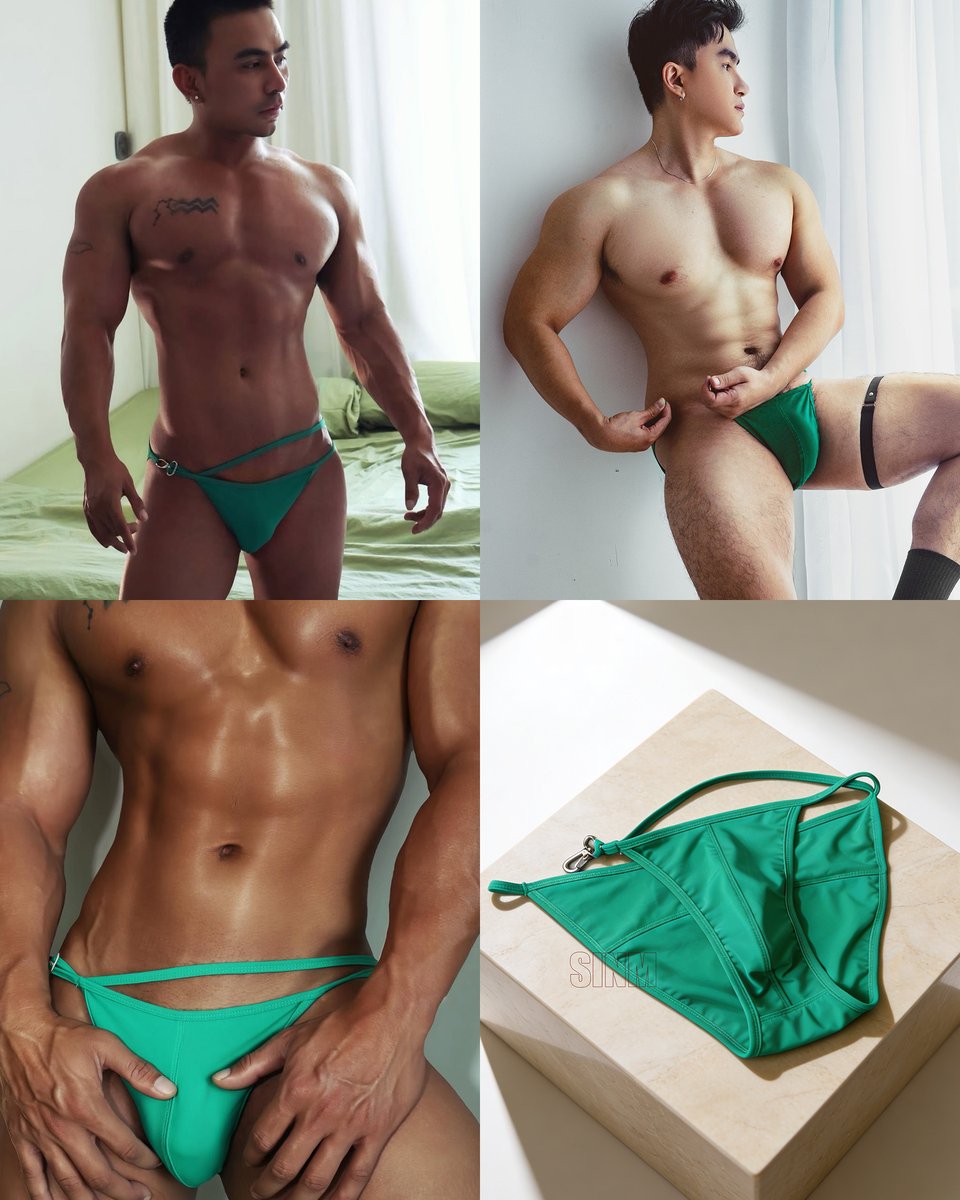 sinmzone's tweet photo. Đồ bơi bikini cạp trễ bằng vải nylon mờ màu xanh lục bảo với khóa cài màu bạc.
--- #mensbikini #swimwear #lowrisebikini #emeraldgreen #bikini https://t.co/waDRTre9te