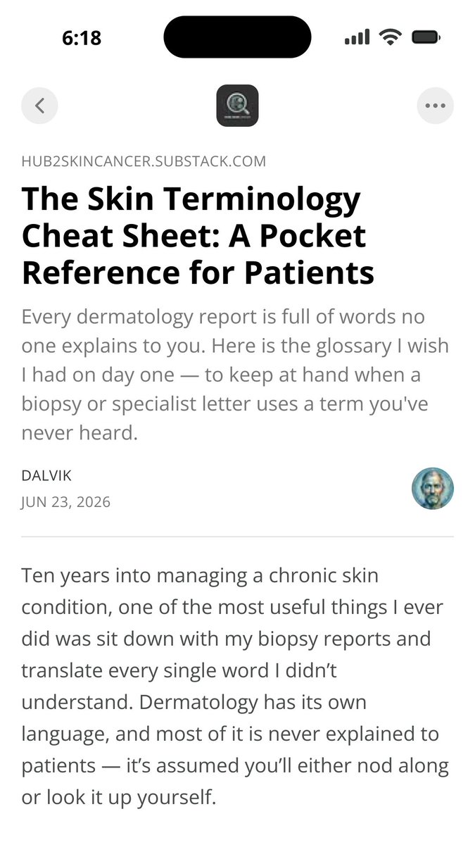 nooclastic's tweet photo. Every dermatology report is full of words no one explains to you.
A pocket glossary for patients — keep it at hand for your next biopsy result 👇
https://t.co/TVZKl7LAUE
#Dermatology #SkinHealth #PatientAdvocacy #ChronicIllness #MedTwitter https://t.co/1gLApGPD4B