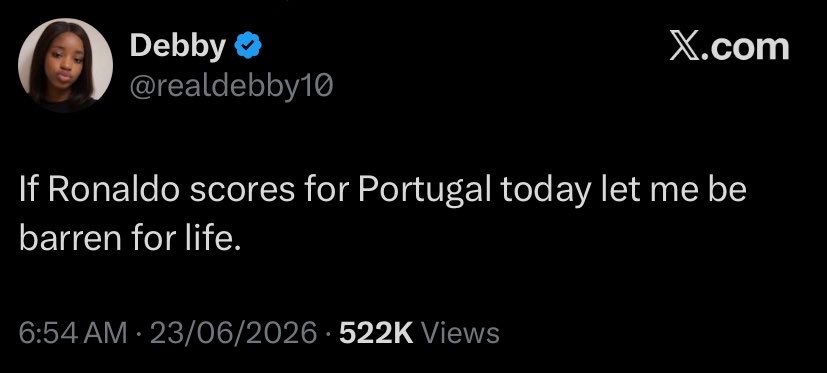 uccronaldo's tweet photo. @realdebby10 
Amen https://t.co/yGeJVqkJkj