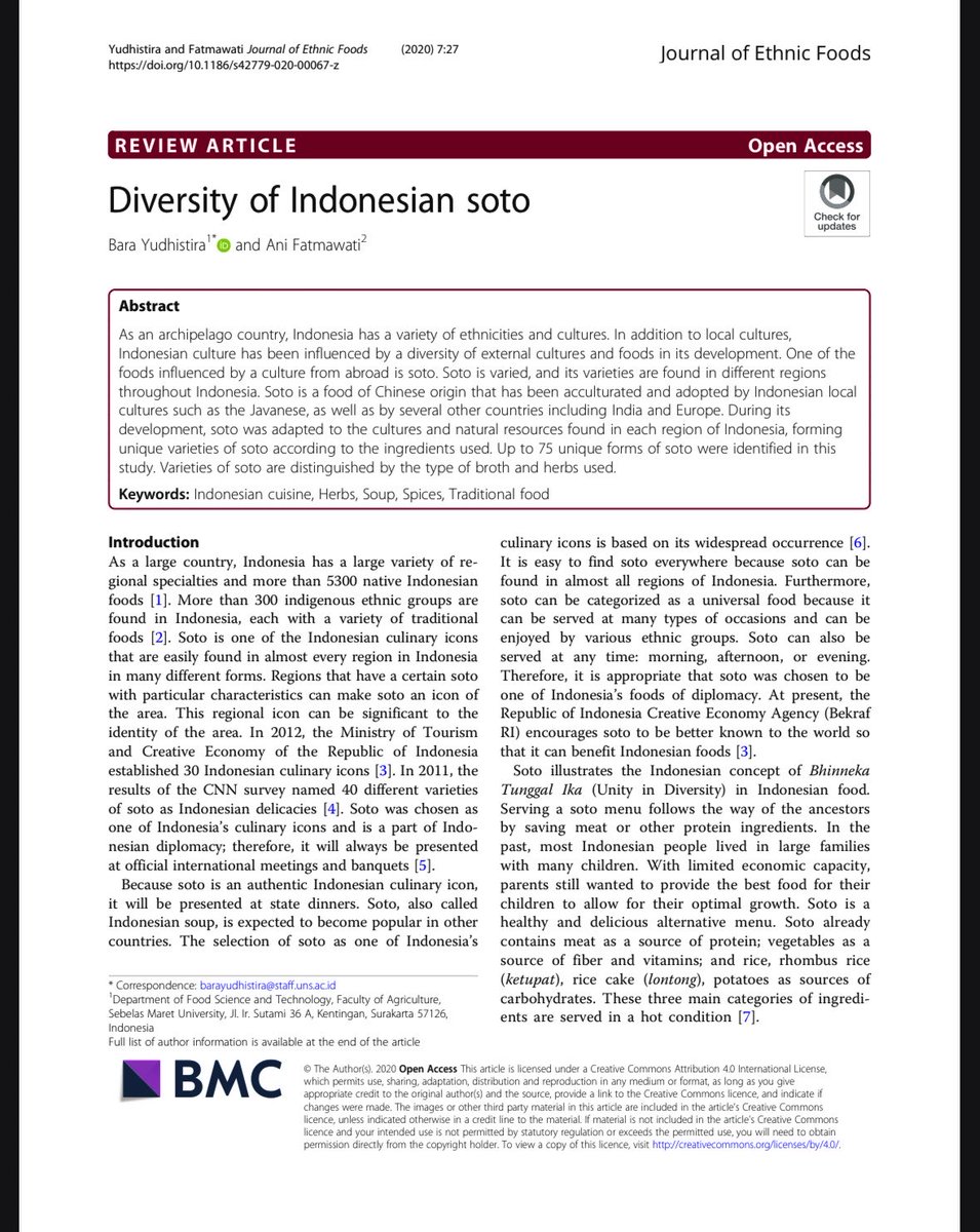 masakpartikelir's tweet photo. Baru baca jurnal peer-reviewed yg meneliti SOTO

Masuk dari tradisi kuliner Tionghoa lewat Semarang abad ke-19. Kala itu kolonial Belanda menganggap soto sebagai volksvoedsel (makanan jelata) yg ga higienis

Soto mana favoritmu dan kenapa? SOTO-in timeline yuk
