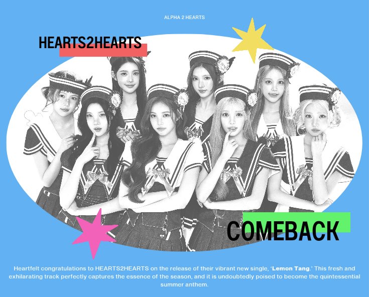 Alpha2Hearts's tweet photo. ♡= 𝓢ending my warmest congratulations to HEARTS2HEARTS for their new single, ‘𝗟𝗲𝗺𝗼𝗻 𝗧𝗮𝗻𝗴.’ Here’s hoping your music brings the brightest summer sunshine into everyone's hearts. Wishing you all the success you deserve! 🍋💭 https://t.co/MnYlHxKe08