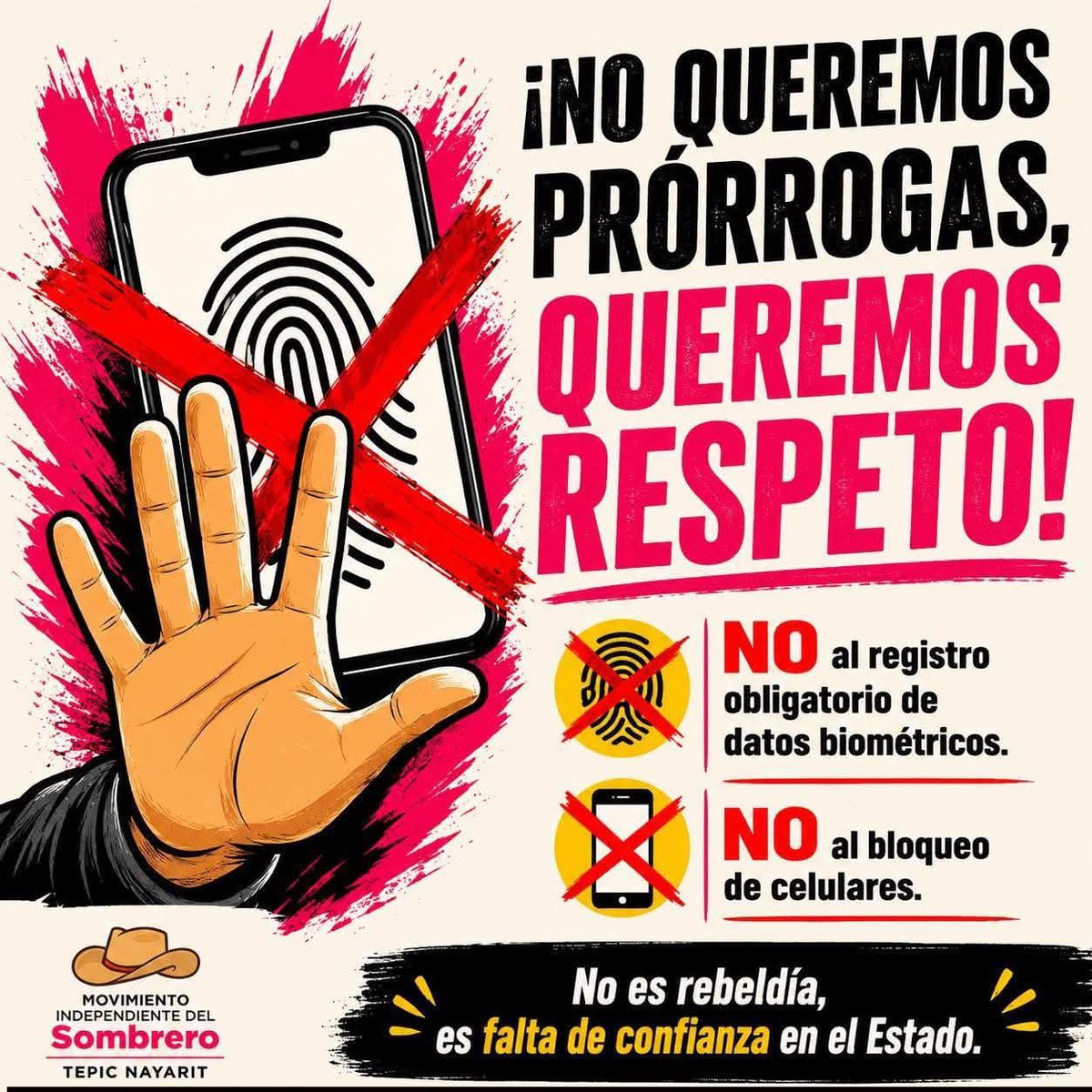 NigelSwander's tweet photo. @VigiaCiudadano7 @lakalimana Pinche vieja extranjera, usurpaste el poder, y todo México dice que NO al empadronamiento de los celulares…
Así las cosas y hazle como buedas, pq mis biométricos nunca los tendrás!!! 👊🏻👊🏻👊🏻 https://t.co/iFGMETmTDV