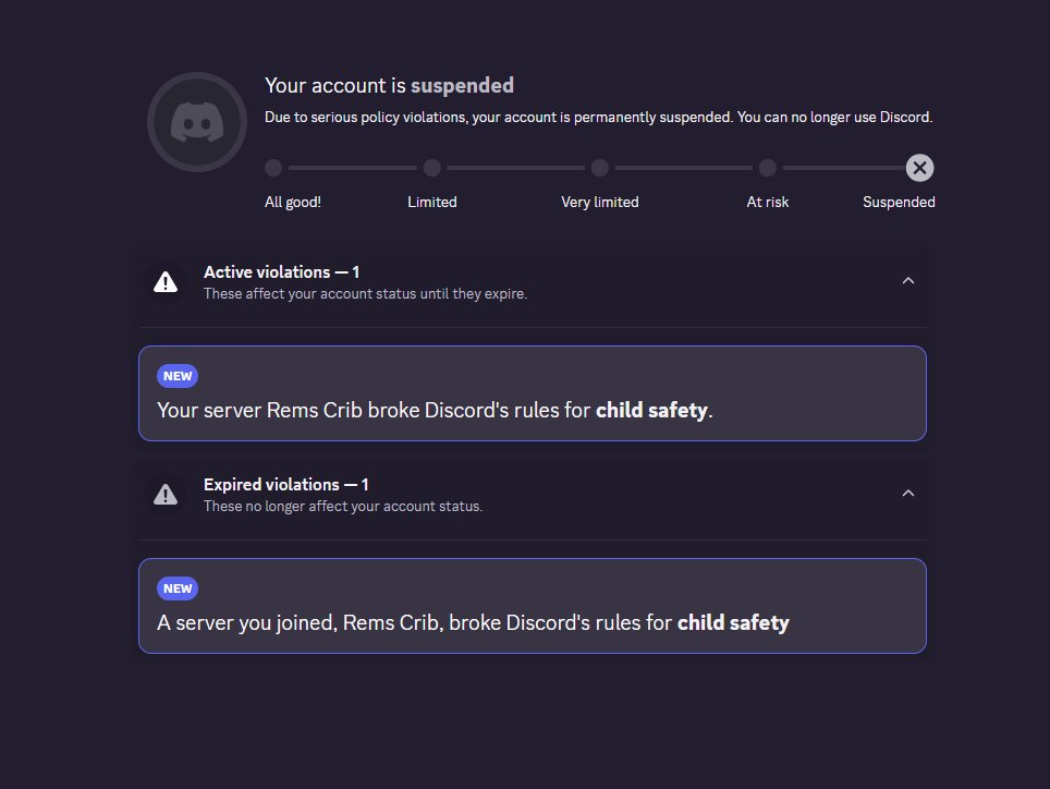 k0zzoxdd's tweet photo. - i woke up
- my discord server wt my irl friends got hacked
- they ban my account
- W discord❤️‍🩹 https://t.co/0rzg2DHsJn