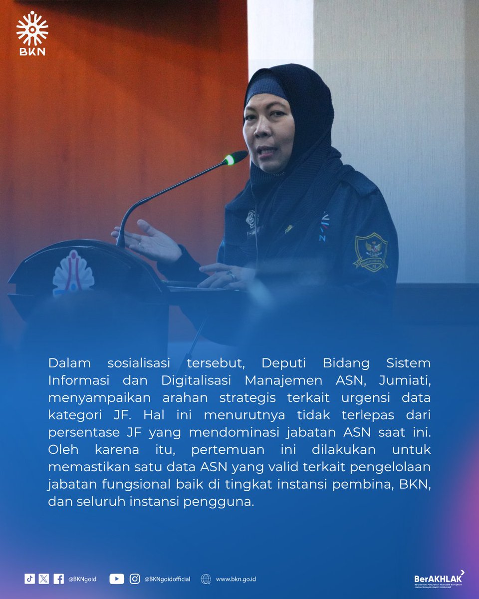 BKNgoid's tweet photo. Dengan satu sistem berbagi pakai dari BKN, instansi tidak perlu lagi mengalokasikan anggaran besar untuk membangun sistem sendiri karena data ASN termasuk jabatan fungsional dapat dikelola di ASN Digital sehingga mempermudah instansi mengaplikasikan 12 kebijakan pro-ASN. https://t.co/LZnjWsgAcF