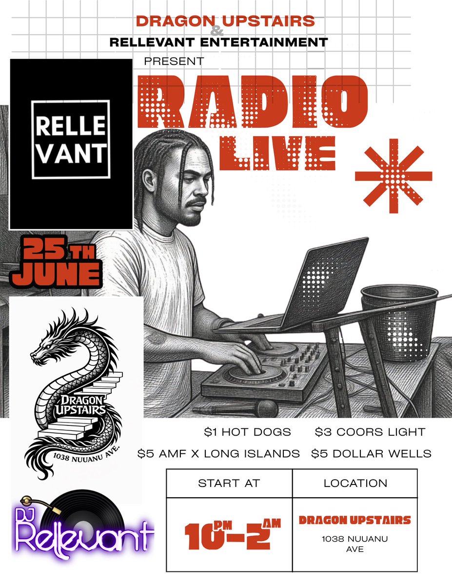 DjRellevant's tweet photo. Thursday #DragonUpstairs https://t.co/iEhrb2Oq9d