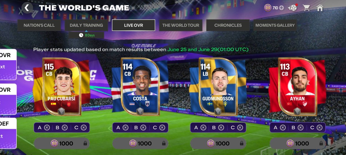 ui_parth's tweet photo. Started playing World Games just last night 😭
Missed the first few weeks...
Where should I spend my time and tokens now:
🌍 World Tour or 🔥 Live OVR Players?
What would you choose? 👇
@EASFCMOBILE #FixFcMobile https://t.co/A6aqWkWVN9
