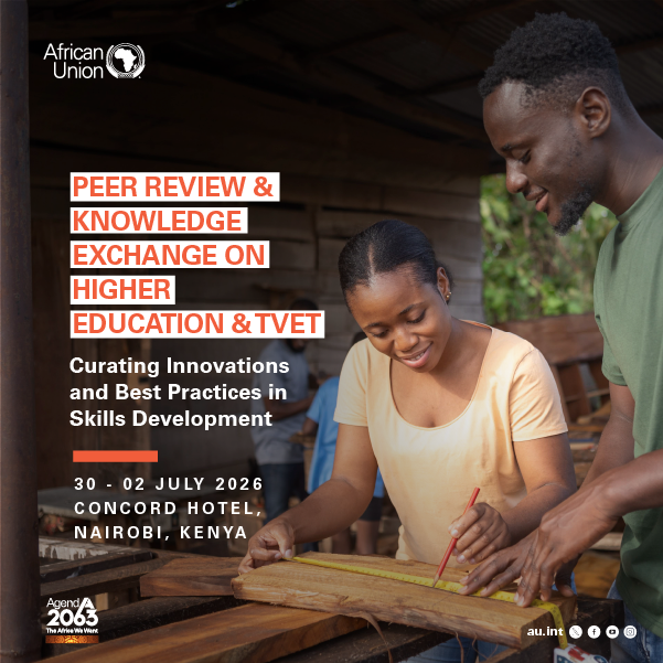 AUCEducation's tweet photo. Transforming higher #Education and TVET through peer learning and innovation.
Join the conversation as AU Member States and partners exchange best practices, strengthen skills ecosystems, and advance education transformation across Africa.
#DecadeofEducation #Agenda2063 https://t.co/YbiWJ7fzTd