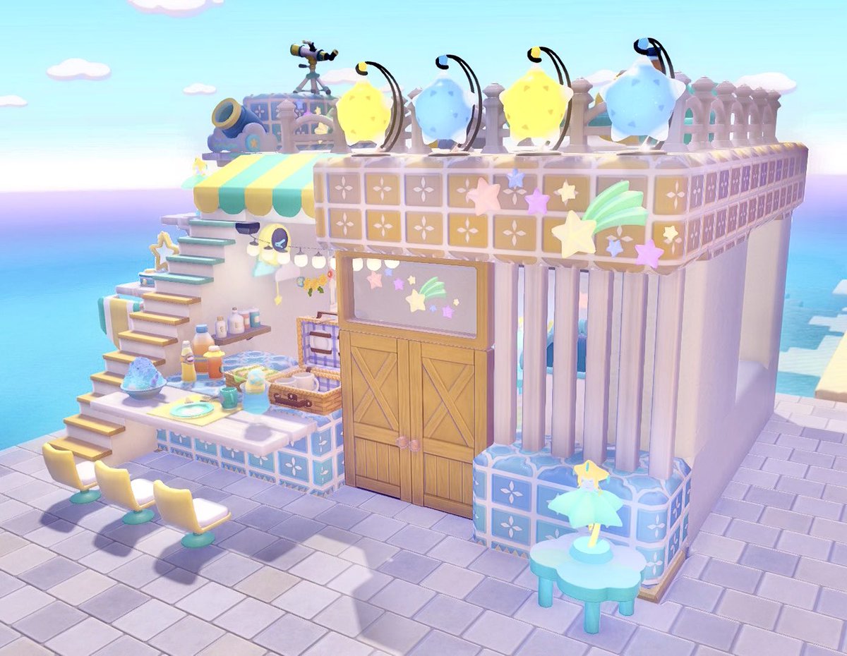 mahiru_821's tweet photo. ジラーチカラーで海の家作った🌟
可愛すぎる🫶

#ぽこあポケモン #ぽこポケ #Pokopia https://t.co/Hb9CJzTFqK