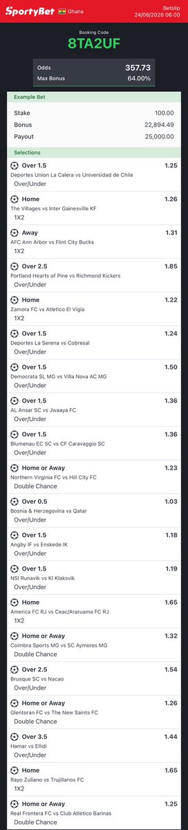 KingOdds3's tweet photo. 357+ Sportybet Odds

Code: 8TA2UF https://t.co/LNawAqcnnw
