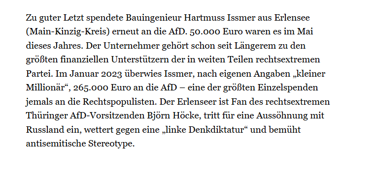 AfDverbot_2024's tweet photo. #Höcke-Fan #Issmer aus #Erlensee (Main-Kinzig-Kreis) spendete erneut an die #AfD. 
50.000 Euro waren es im Mai dieses Jahres.

https://t.co/lMP3JakB75 https://t.co/UnUMFOhh6u