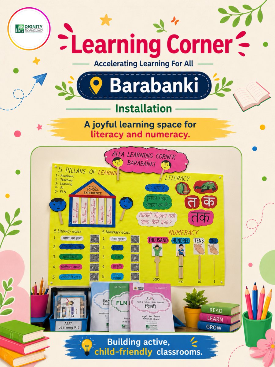 DEVI_Sansthan's tweet photo. Learning comes alive when children can explore, interact, and lead their own journey.
The ALfA Learning Corner in Barabanki is creating vibrant spaces where literacy, numeracy, and curiosity grow together, one child at a time.

#ALfA #LearningCorner #Barabanki https://t.co/45Mmg2QA7F