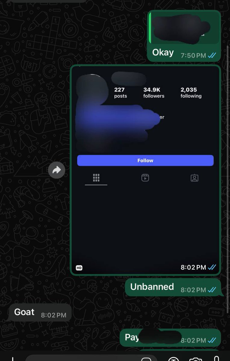 y02z2's tweet photo. 😀Doing Instagram Manual Unbans

Price - 500$

TaT - 0-5days https://t.co/txZ2aP9X51