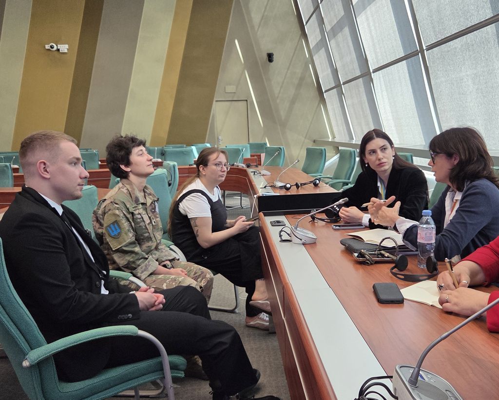 o_shym's tweet photo. An accessible city isn't a favour to veterans — it's a better city for everyone: strollers, wheelchairs and older people alike. That was our case to @BeatriceFresko, chair of @PACE_News Equality &amp; Non-Discrimination Committee. @coe @mezentseva_dep. https://t.co/EIpeyRc0vj