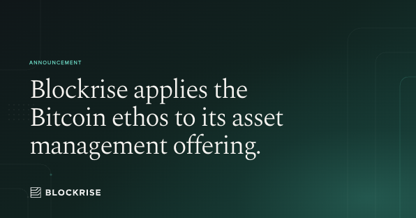blockrise's tweet photo. Blockrise applies Bitcoin ethos to its asset management offering

Blockrise today announced that it will remove the performance fee from its Fundamentals strategy. The new fee schedule takes effect on 1 July 2026 and brings the proposition further in line with the Bitcoin ethos of long-term value retention.