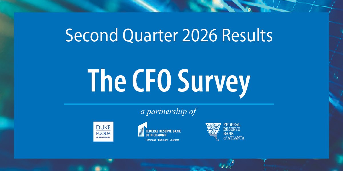 RichmondFed's tweet photo. Financial decision-makers’ outlooks worsened this quarter amid heightened concern over rising costs and prices, according to the CFO Survey, a collaboration of @DukeFuqua, @RichmondFed and @AtlantaFed. #CFOSurvey https://t.co/azoW1EZW8l
