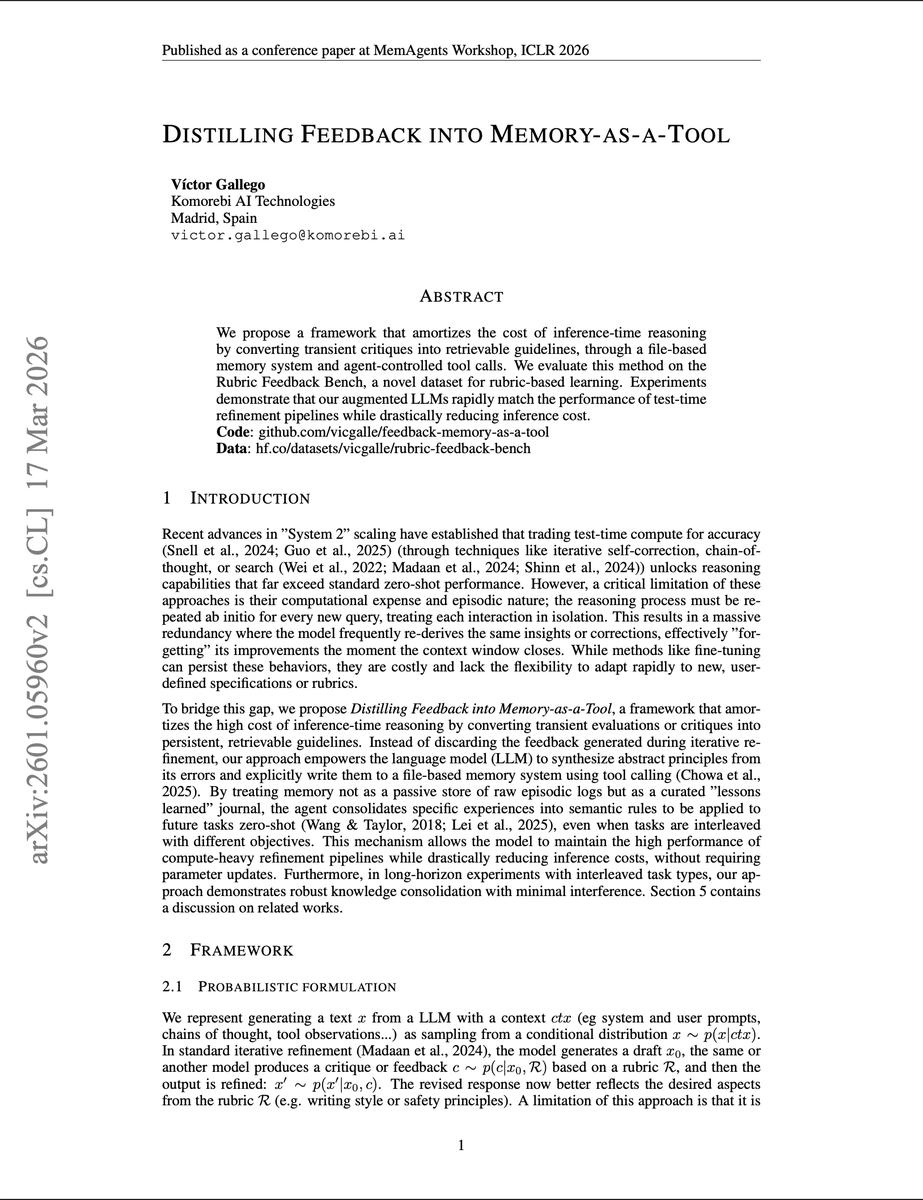 zodchiii's tweet photo. A senior Anthropic engineer just published the clearest blueprint  on "How to give your AI agent a real memory" and it's a 15-page PDF.

Write → Consolidate → Recall → Apply

• Write: after every attempt, the agent records what it tried and what happened.

• Consolidate: it distills those raw attempts into a few reusable lessons, not a transcript dump.

• Recall: before the next task, it reads those lessons first.

• Apply: it skips the dead ends it already learned, even on a brand new problem.

This is exactly how engineers now build agent loops in Claude Code.

Read the paper, then grab the setup below 👇