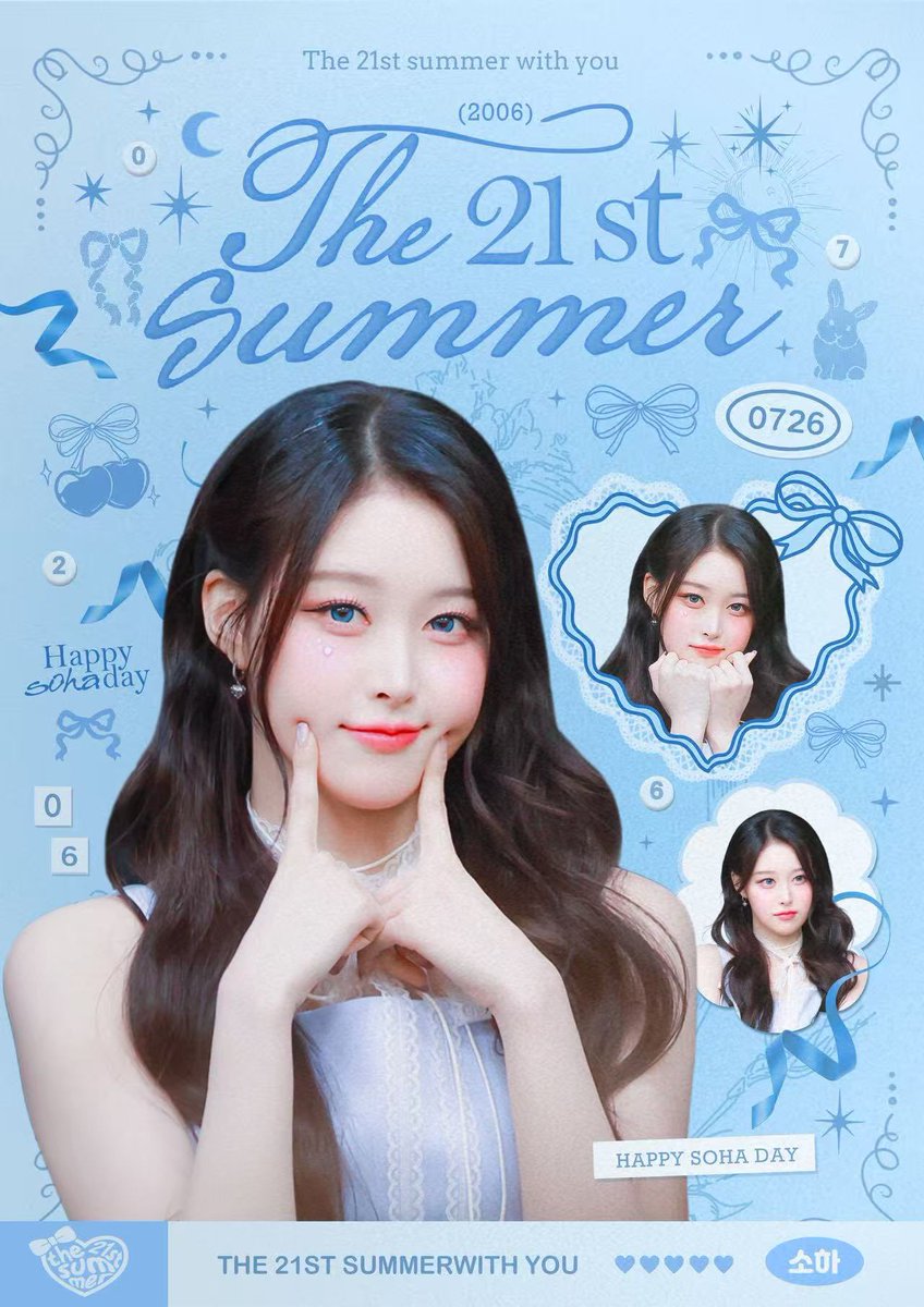 sohamei_yu's tweet photo. 𐙚₊˚┈─┈˖˚⊹ ᖭི༏ᖫྀ ⊹˚˖ ┈─┈ ⋆𐙚₊˚
‧₊˚ 𝟸𝟶𝟸𝟼 𝚂𝙾𝙷𝙰 𝙱𝙸𝚁𝚃𝙷𝙳𝙰𝚈 𝙴𝚅𝙴𝙽𝚃‧₊˚
                
 🩵 𝟽.𝟸𝟻-𝟽.𝟸𝟼
 🤍 𝚌𝚊𝚏𝚎𝟶𝟽
 🪽추첨 1분께 럭키드로우 전품목을 드립니다

  @Sodapop_soha 

#21STSUMMER_WITH_소하 
#세이마이네임 #소하 #SAYMYNAME #SOHA https://t.co/kOfHym1hO3
