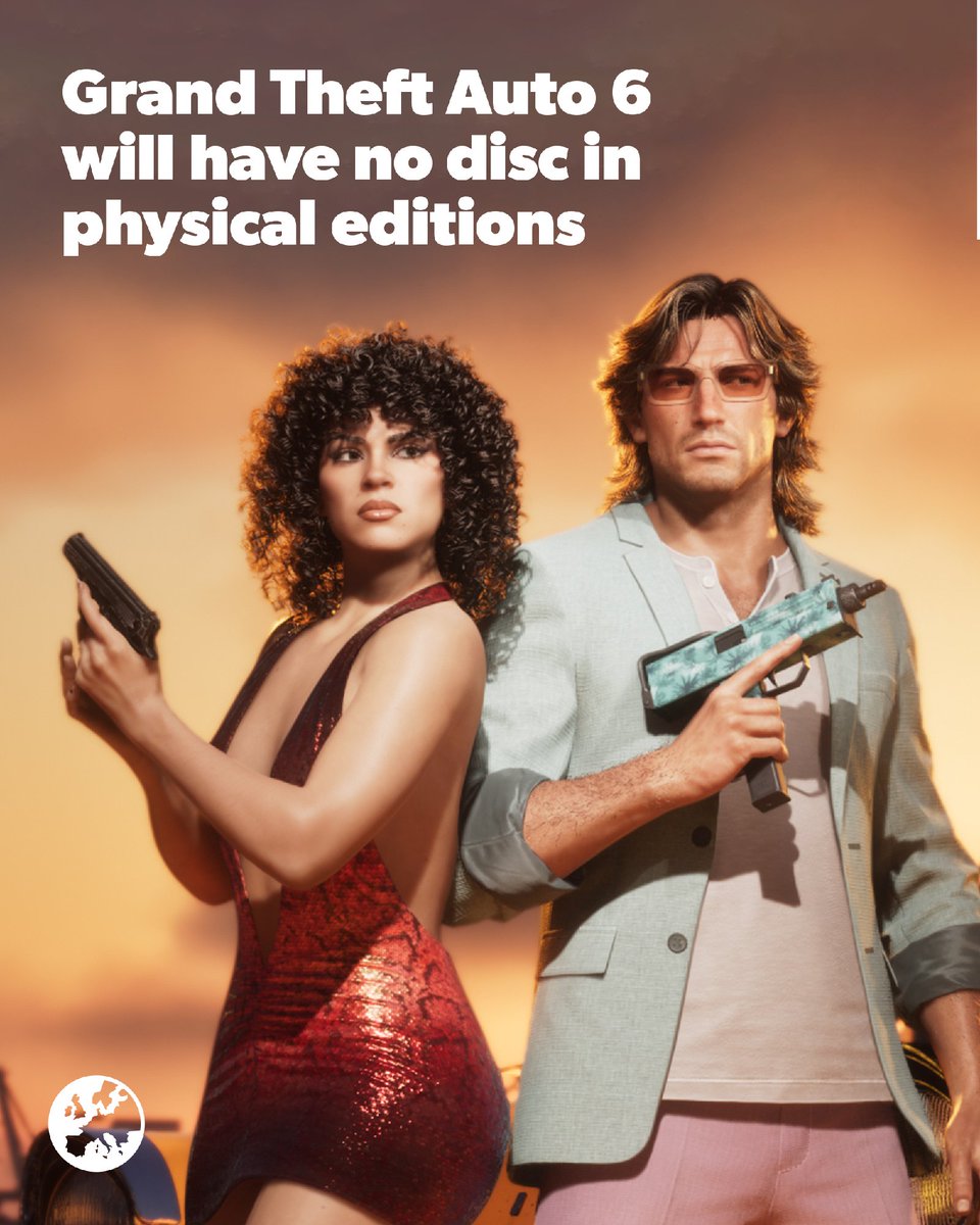 eurogamer's tweet photo. Physical editions of GTA 6 will apparently be available from 12th November, several days ahead of the game's 19th November release, but as a download code rather than a disc. https://t.co/XTVRuF2Vzp https://t.co/4tFLT67ll3