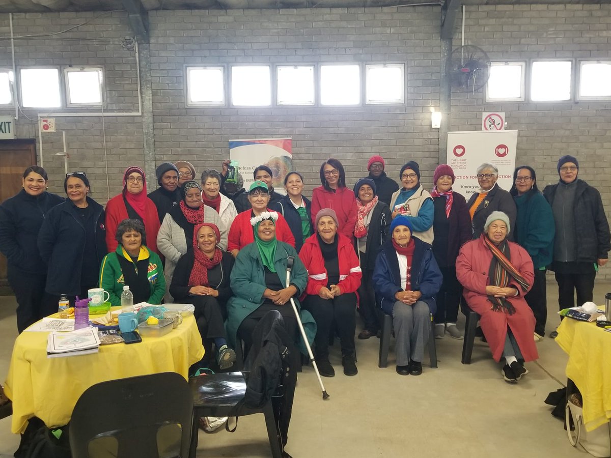SAHeartStroke's tweet photo. Our Cape Town team out at Timeless Care for Seniors for our monthly Mended Hearts and Stroke Group meeting, aimed at providing educational and emotional support to heart attack and stroke survivors. ❤️ #HSFSA #HeartHealth #MHSG #brainhealth #healthylifestyle https://t.co/Qq3k4JYZfF