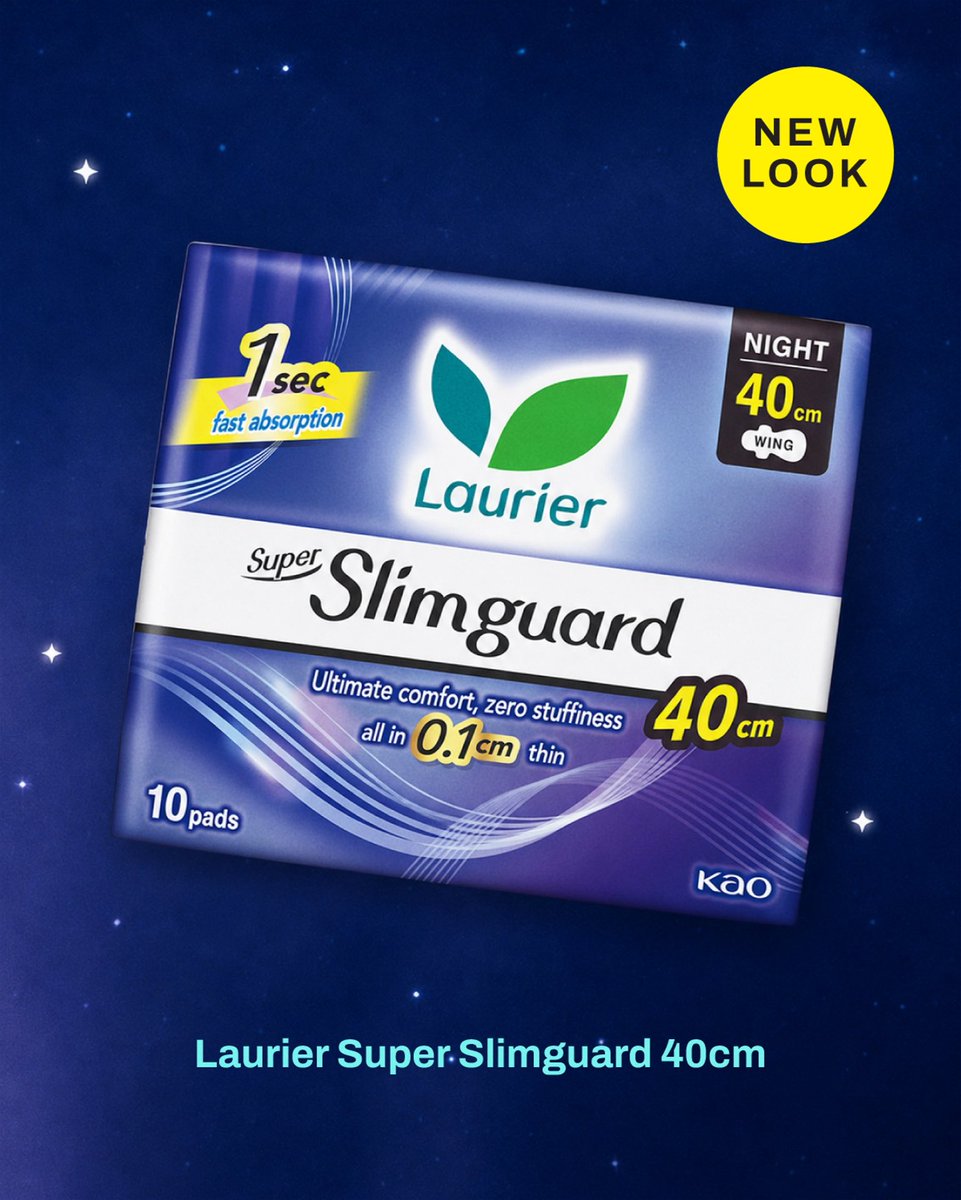 VestradeMV's tweet photo. New look unlocked with the same ultra thin comfort and crazy fast absorption you can count on 🌙

#lauriermaldives 💙 #superslimguard https://t.co/SVt5V1w7Sg
