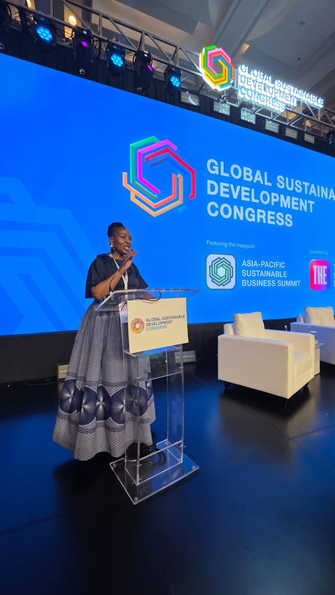 UnisaSBL's tweet photo. From strategy to sustainable impact.

Prof Ophillia Ledimo, Academic Director of the Unisa Graduate School of Business Leadership, formed part of the Unisa delegation to Indonesia for the Times Higher Education Conference, where she presented on “The value of embedding SDGs in university strategy: A focus on the past, present and future.”

Her presentation highlighted how Unisa is advancing sustainable knowledge transformation through its 10 Catalytic Niche Areas, with a focus on curriculum development, student support, research that speaks to Africa’s intellectual future, and engaged scholarship that responds meaningfully to societal challenges.

Through this presentation, Prof Ledimo represented Unisa with distinction on a global platform, contributing to an important conversation on how universities can translate the SDGs from strategic intent into meaningful impact through teaching, research and engaged scholarship.

#UnisaSBL #Unisa #SDGs #SustainableDevelopment #HigherEducation #EngagedScholarship #ThoughtLeadership