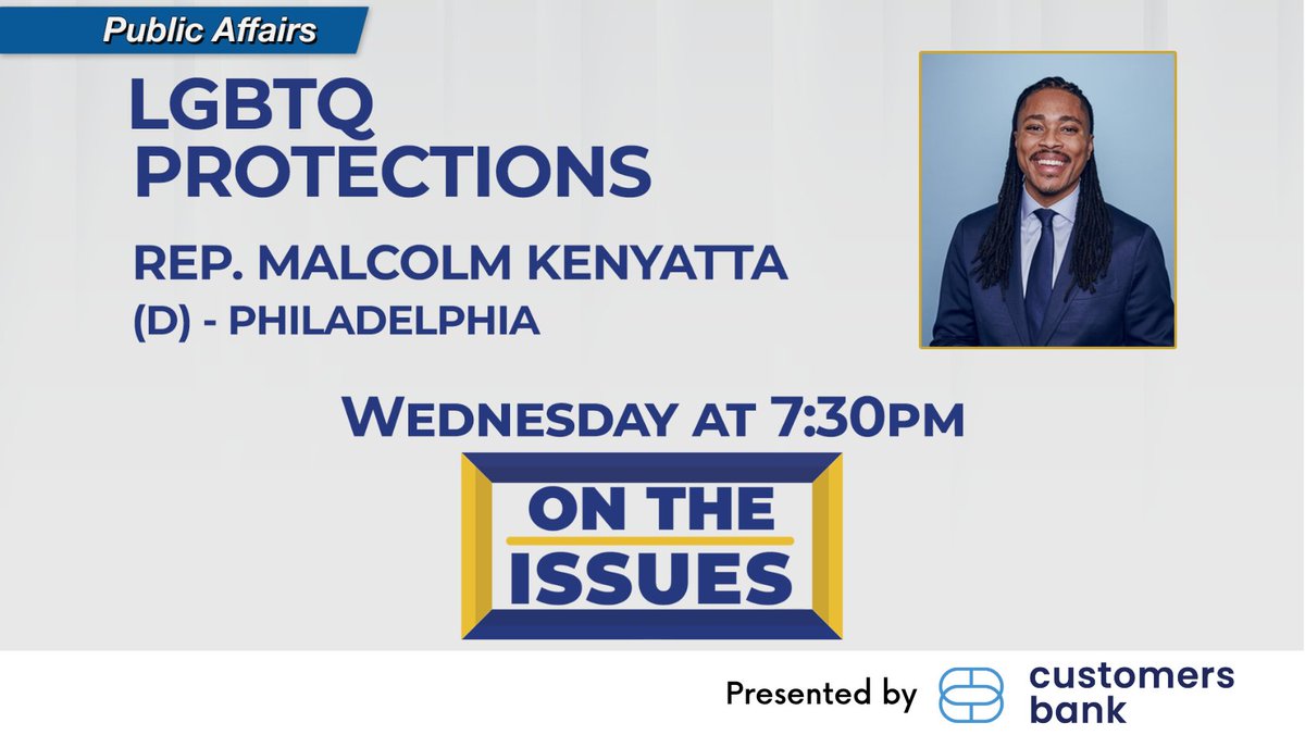 pcntv's tweet photo. Join us for a conversation on LGBTQ protections with @malcolmkenyatta.

📅 Wednesday, June 24 | ⏰ 7:30 PM
📺 Stream anytime, anywhere on PCN Select or tune in on cable. https://t.co/PPv8q2Nr8k