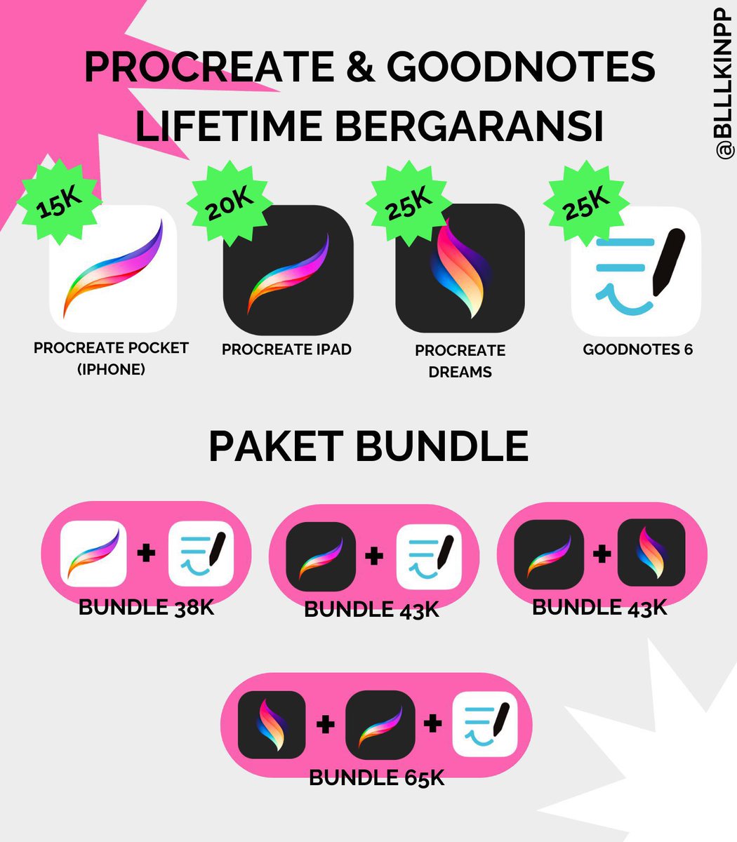 MahoganyLVRP's tweet photo. ready jual wts goodnotes 6, procreate ipad, pocket, dreams private lifetime gar 1th

 #zonauang https://t.co/EqVXem9phz
