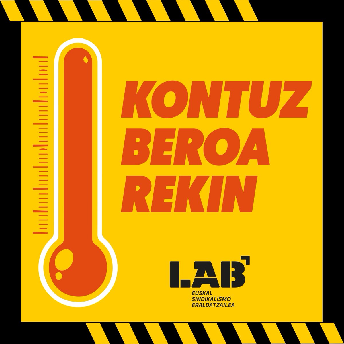 LABbilbo's tweet photo. ⚠️ Gaur tenperatura oso altuak mantenduko dira. Ez zaitez arriskuan jarri! 

🤬 Oraindik prebentzio-neurririk gabe jarraitzen dugu lanean❓

✅ Enpresak ez baditu neurriak ezarri, ekintza sindikala aktibatzea neurri eraginkorretako bat izan daiteke.

📘 https://t.co/yIG6Xxqa4h https://t.co/GhIi1ZxhFh