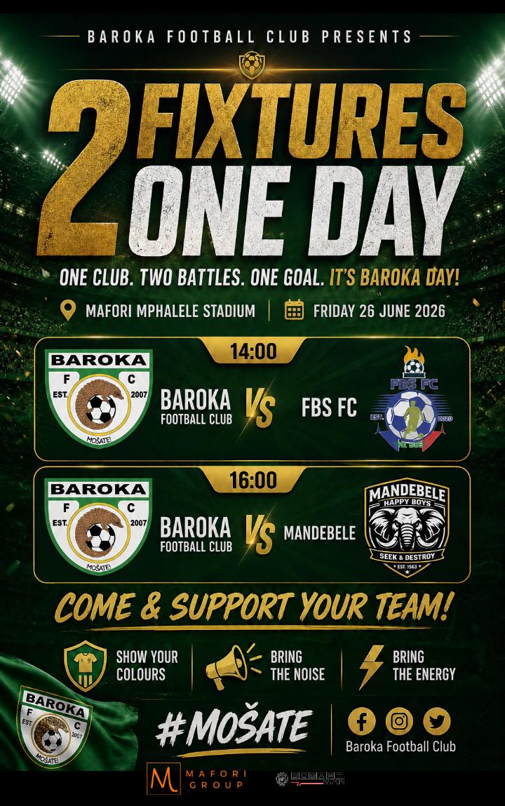 Baroka_FC's tweet photo. Good morning Baroka only two day left before the big show down
@MaforiG #lennakemoroka #maforigroup https://t.co/Nis7tbkIcG
