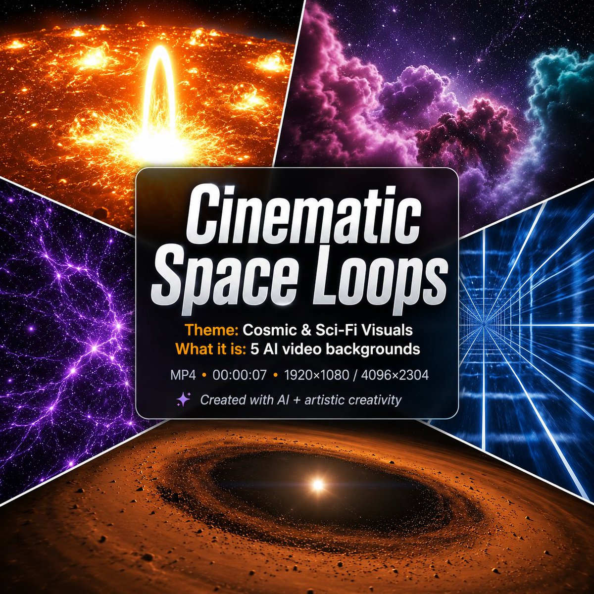 anyinfo69's tweet photo. HD/4K Cinematic Space Loops Bundle
https://t.co/nTJlDaLRNO
#CinematicSpace #SpaceLoop #AIVideoBackground #SciFiVisuals #CosmicBackground #SolarFlare #DeepSpace #Nebula #WarpDrive #GalaxyClusters #AccretionDisk #4KVideo #StockVideo #YouTubeBackground #ScienceVisuals https://t.co/6II92kl0UB