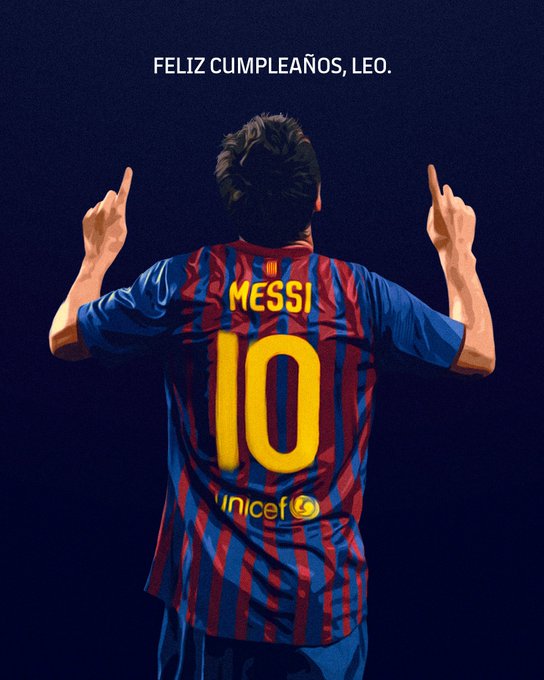 fcbarcelona_fra's tweet photo. Un an de plus, nous célébrons ton génie. Joyeux anniversaire, Leo Messi 🐐 https://t.co/3MWt7P9py8