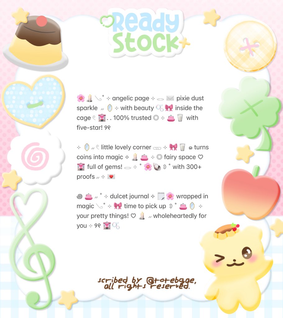 totebgae's tweet photo. help rt, please? thankiies! ♥︎% 

𖦹 ⊹ 🐰🍀 . . g’day, heavenlings! ⿻ 🎀☀️ ˚ ⸝⸝ aku punya 6 wording bio untuk BA ♡ 🥣 ⊹ 𓏲 dengan prici : Rp3.500! 𓈄 ˚ 🍦👛 check ALT for more details &amp;&amp; @ me after dm! ୨୧ 🍮

#bealanja https://t.co/qunuMBz1Ge