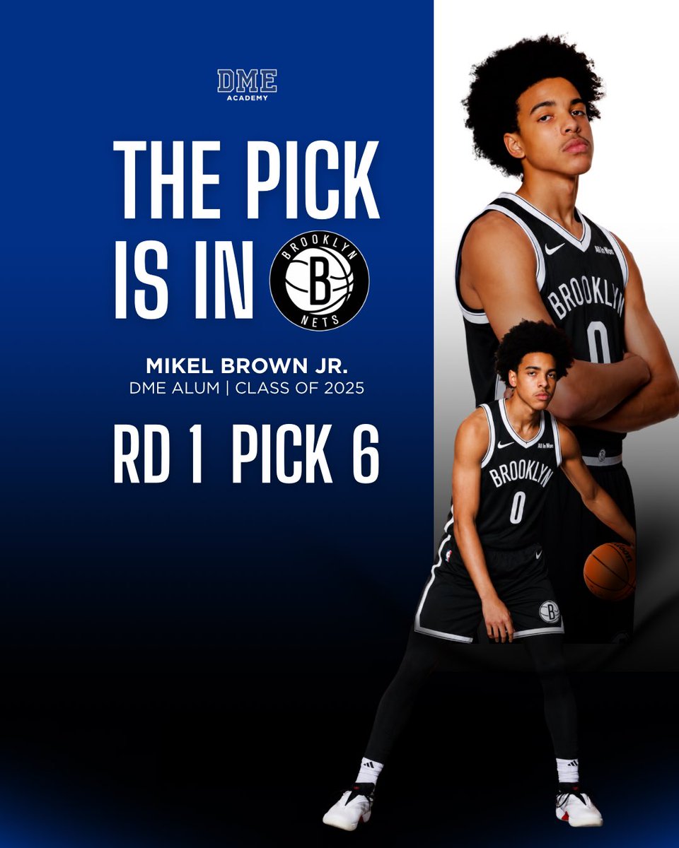 DMEAcademyMBB's tweet photo. THE PICK IS IN 🗳️

In Brooklyn. Staying in Brooklyn. 

What a special moment. Congratulations, Mikel on this incredible achievement. We are cheering you on every step of the way.

#NBADraft #BrooklynNets #DMEAcademy https://t.co/zEEb7dw83c