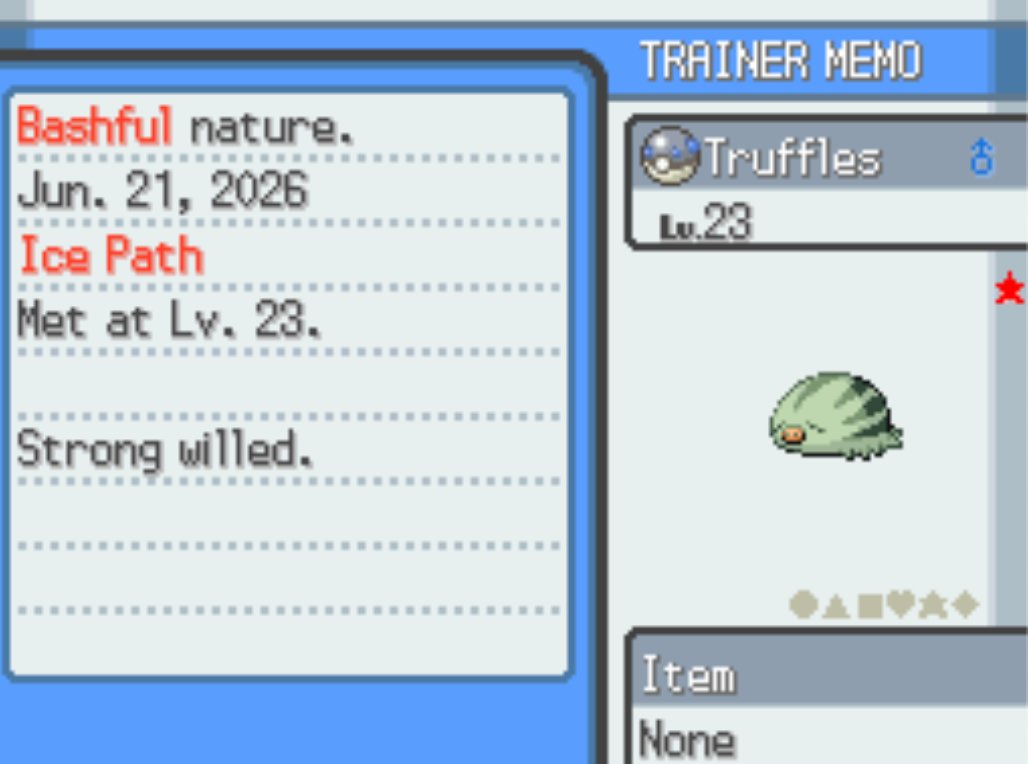 JimPlaysPokemon's tweet photo. Caught Truffles the Swinub in Ice Path! Such a cute lil guy https://t.co/R8EwXshsmF