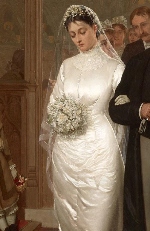 LfXAMDg4PE50i9e's tweet photo. 続いて衣装に注目。布の描写自体は抜群ですが、花嫁衣裳にしては不自然に皺が寄り、中央で急ごしらえに縫い合わせた、もしくはピン止めしているようにも見えます。彼女は衣装を新調するお金が無かったのかも。

そして腰回り。上半身に比べかなり立派です。ひょっとして赤ちゃが...なんて可能性も↓ https://t.co/zbgt1Vhodc
