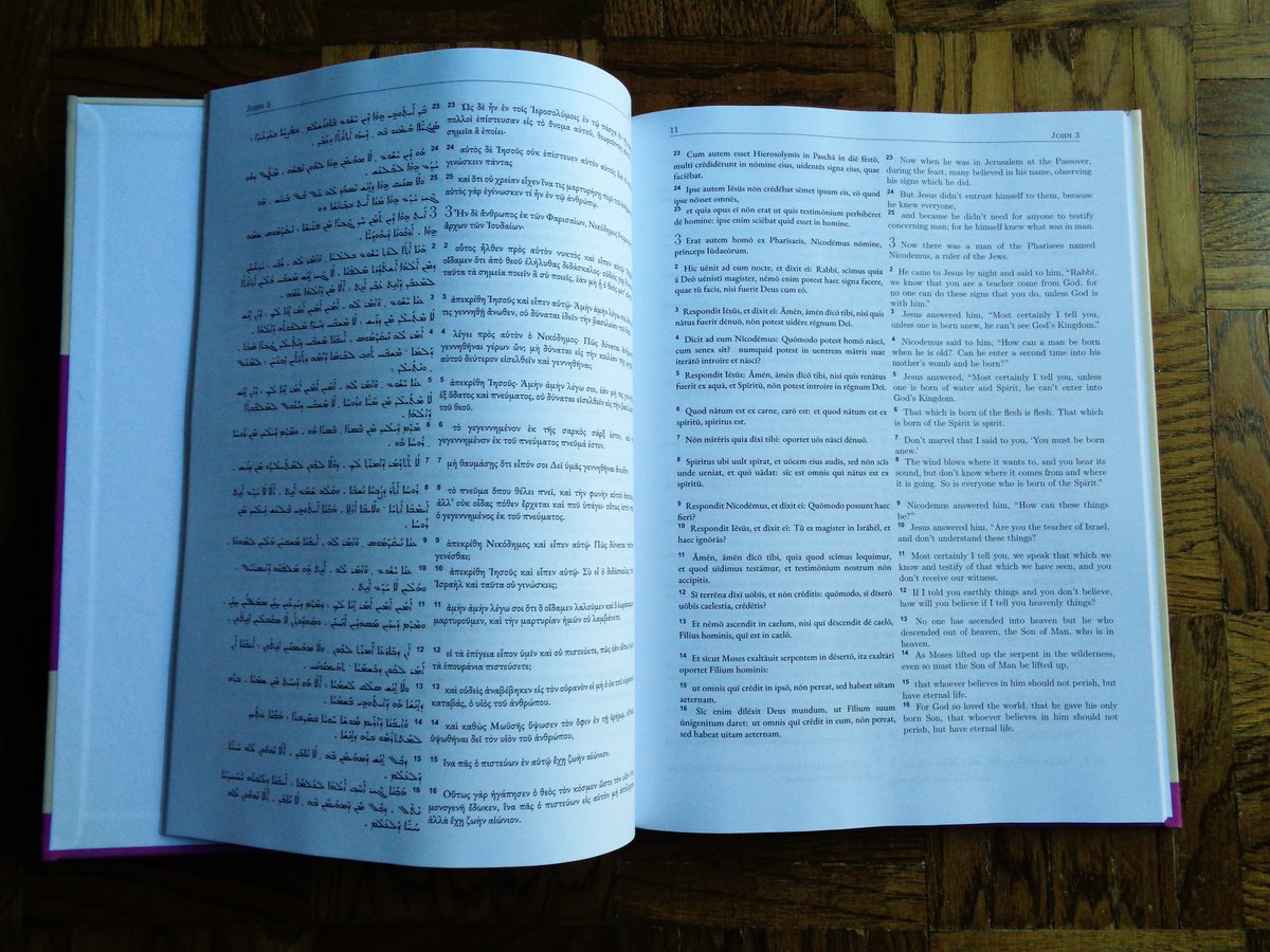 TimothyALeePub's tweet photo. 🚨 Seven new books! New Testament Polyglots! ⳨
Syriac, Greek, Latin, and English texts of the New Testament are aligned per verse across traditions for scholarship and teaching.
Repost if you wish to see polyglots for each book of the Bible in the coming months! https://t.co/52wmHnF1u7
