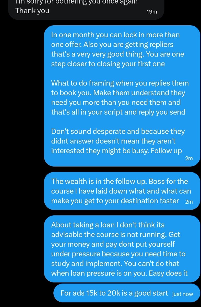 yfly58's tweet photo. Humility is key as much as I want folks to buy my course to get their destination faster, also very reasonable as I do this

He had started doing the ground work and even getting replies with just my free content. I respect the grit. 

P.S : don't my grammatical errors I don too tire for the day