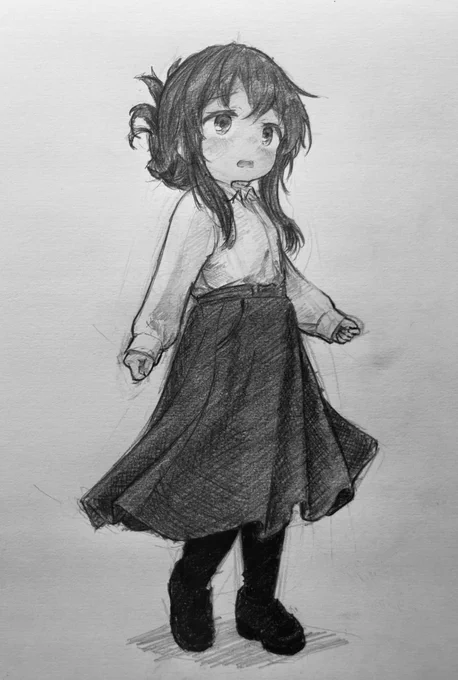 電 習作2 先ほどと同じく服やポーズはこちらの模写となります。