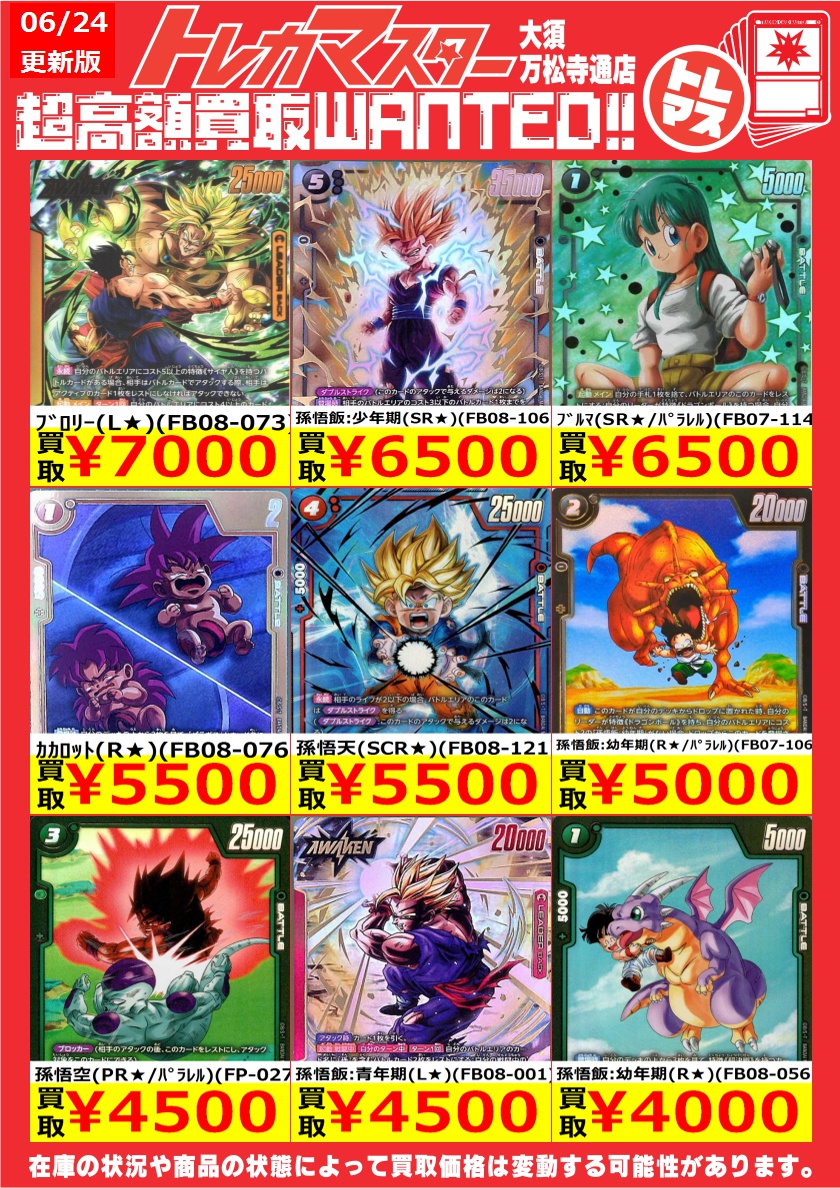 🔥DBFW高価買取🔥 ✨パラレルピックアップ✨ 孫悟天(SCR)(FB08-121