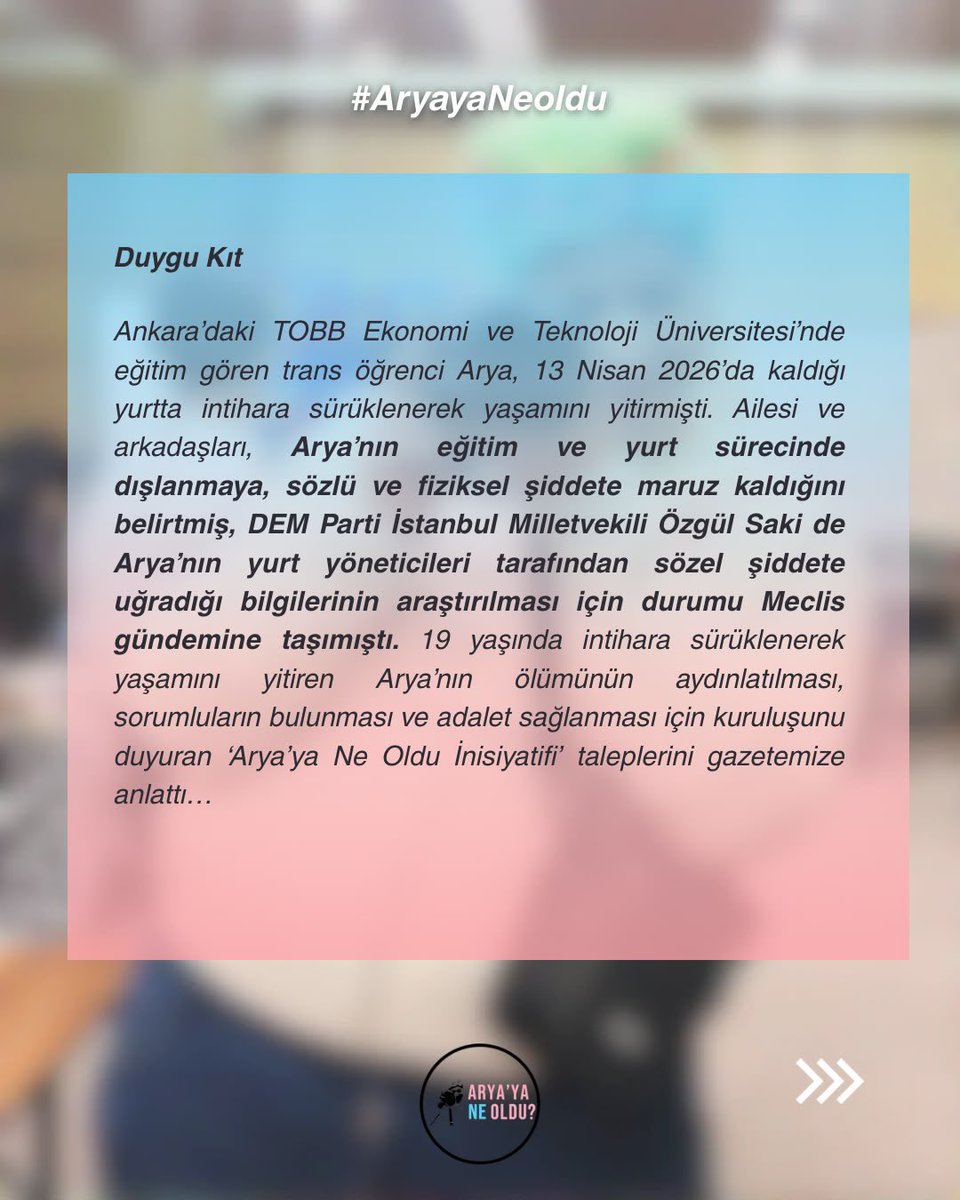 aryayaneoldu2's tweet photo. Söyleşi 📰 

Yeni Yaşam Gazetesi’ne konuştuk

Arya’ya ne olduğunu biz bulacağız

Haberin tamamına bağlantıdan ulaşabilirsiniz.

https://t.co/Q5xPFV0SCT https://t.co/FvA0EQjR8B